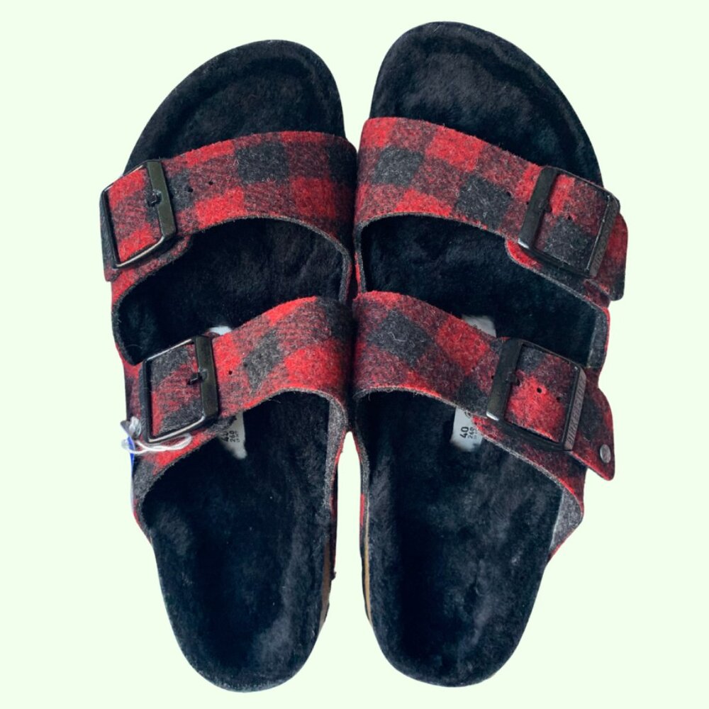 Birkenstock Arizona Riyet Plaid Red Size 40 (W9/M7) New with Box